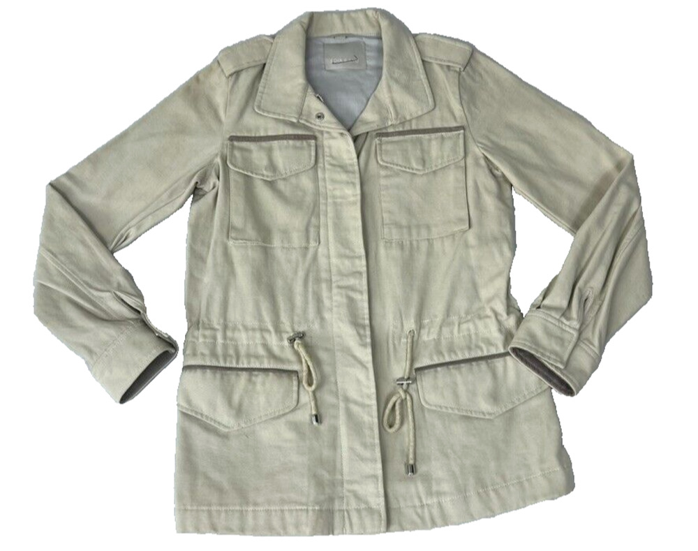 Soia and Kyo Jacket Womens XS Cream Military Field Utility Pockets